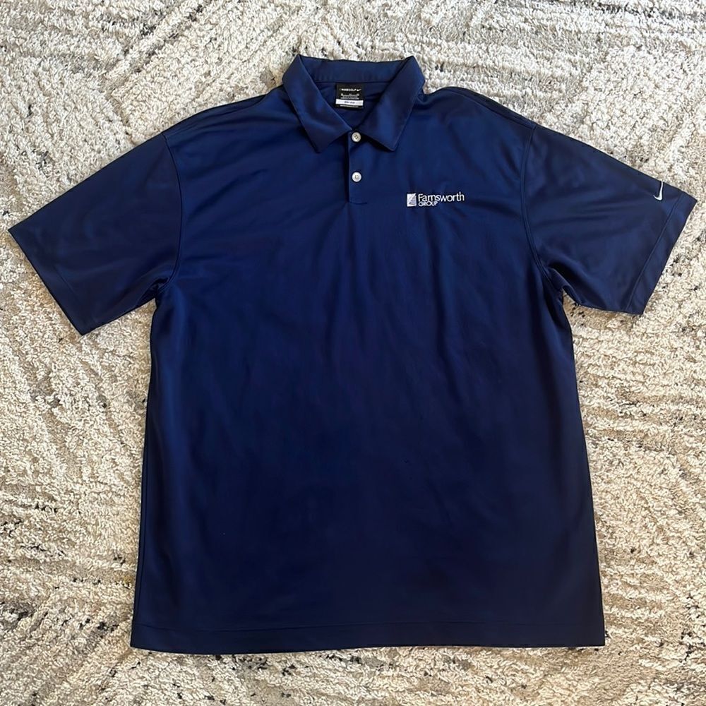 Mens navy blue Nike Golf Drifit Polo Shirt
